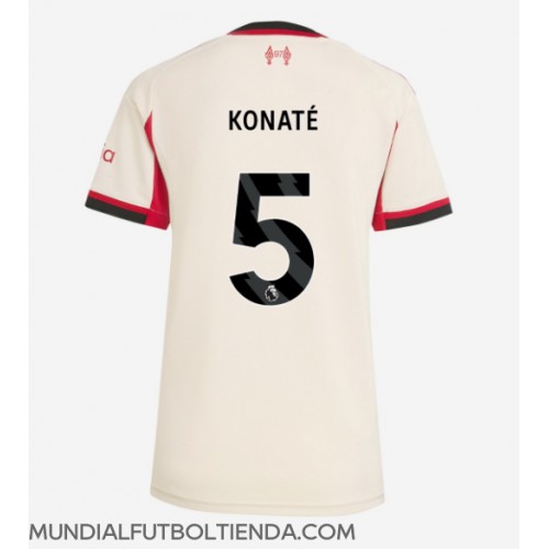 Camiseta Liverpool Ibrahima Konate #5 Segunda Equipación Replica 2025-26 para mujer mangas cortas